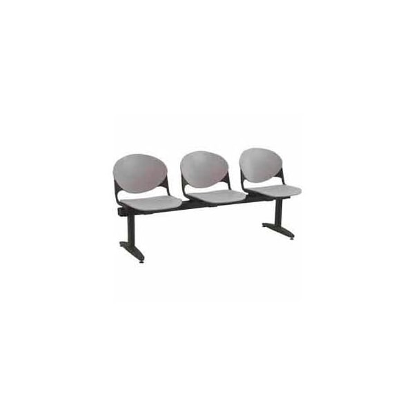 KFI Beam Seating - 3 Cool Gray Seats